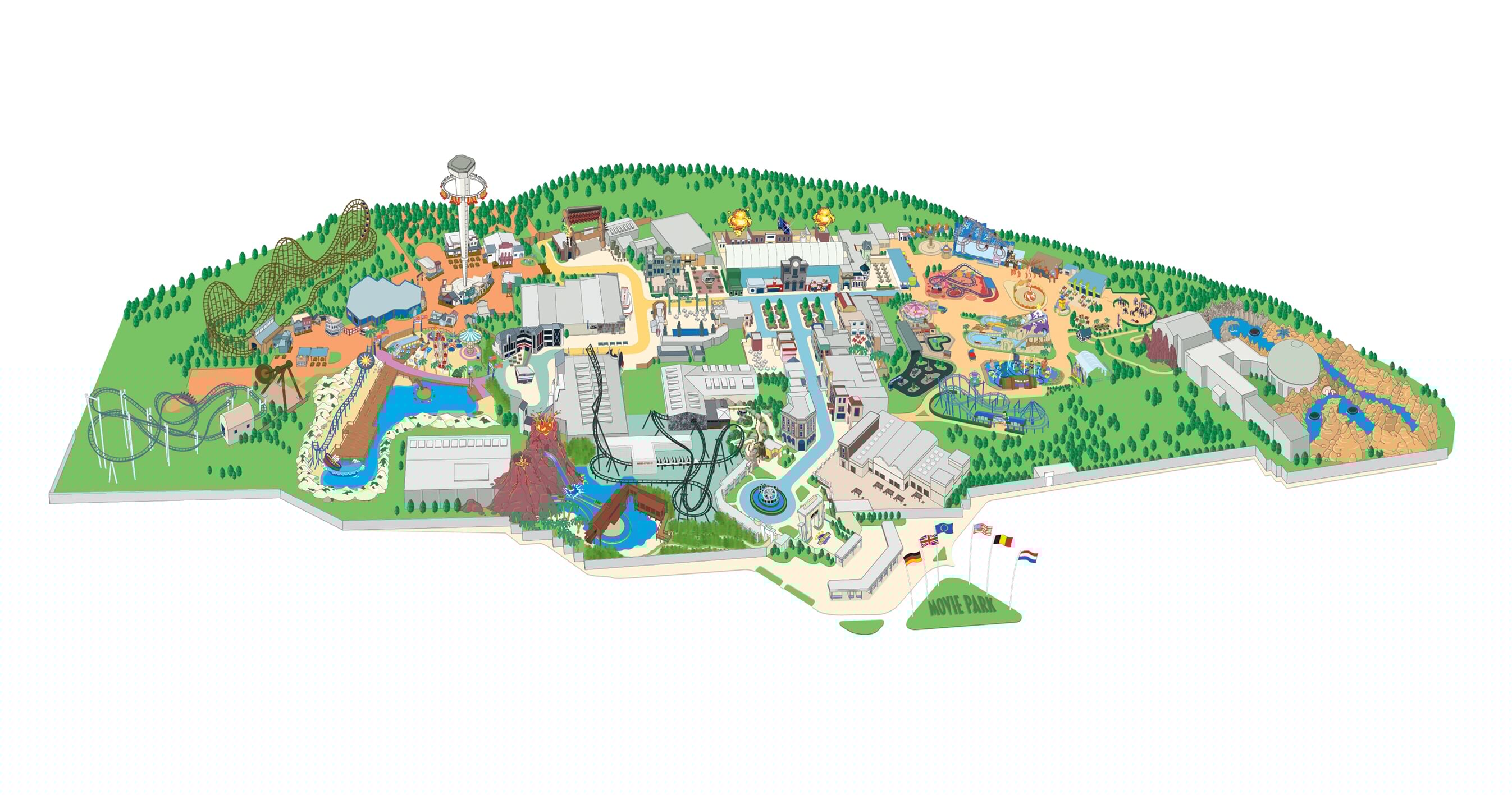 Movie Park Germany - Pretpark plattegrond - Pretpark Vergelijker.nl